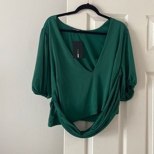 Fashion nova plunge wrap top